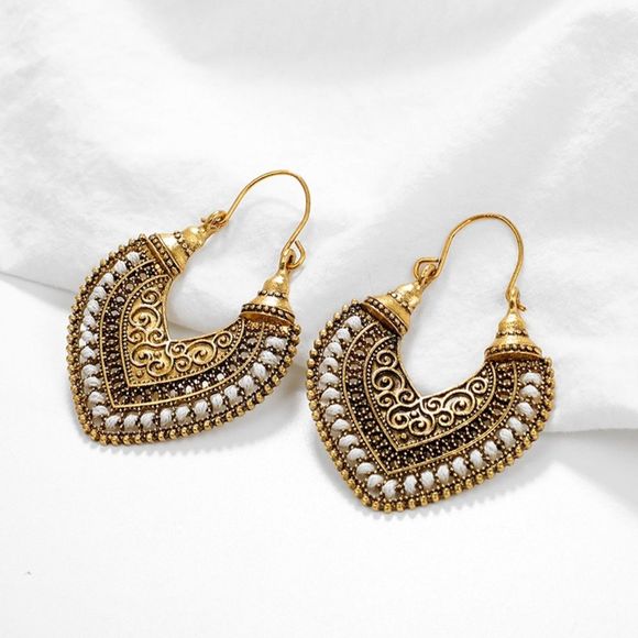 🌺Vintage Ethnic tribal crochet hoop Earring - Picture 7 of 16